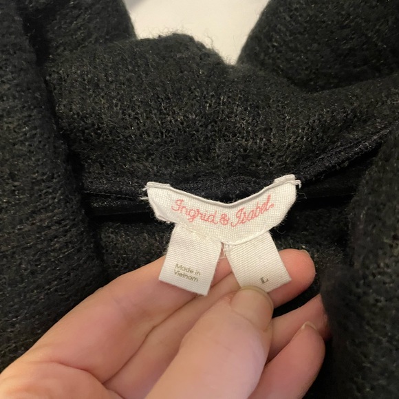 Nordstroms maternity Ingrid and Isabel soft black cowl neck long sweater size L - Picture 4 of 6